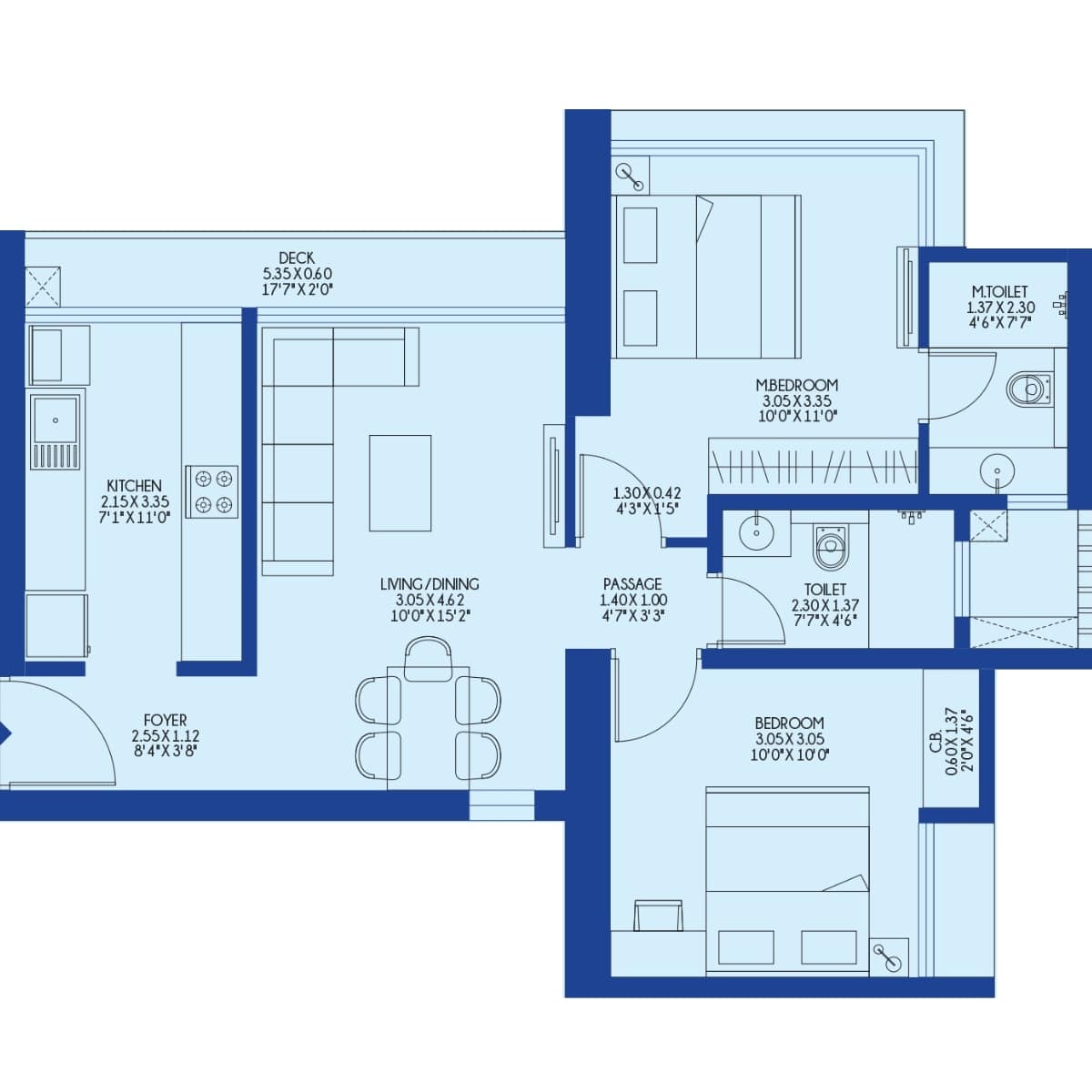 Godrej-Exquisite-Floor-Plan-2-Bed-Premium